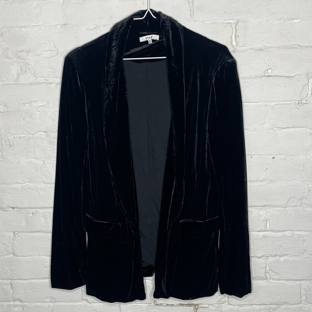Ro & De Black Velvet Blazer M